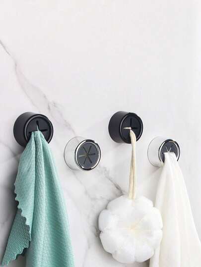 Circle Adhesive Hooks - Strong No-Drill Wall Hangers For Towels Kitchenware & Home Organization (Invisible Damage-Free Mounting)