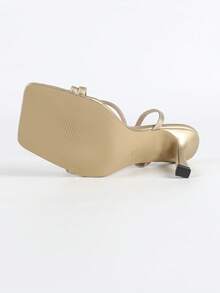 Women's Elegant Gold High Heel Sandals, Summer - Gold - View 11
