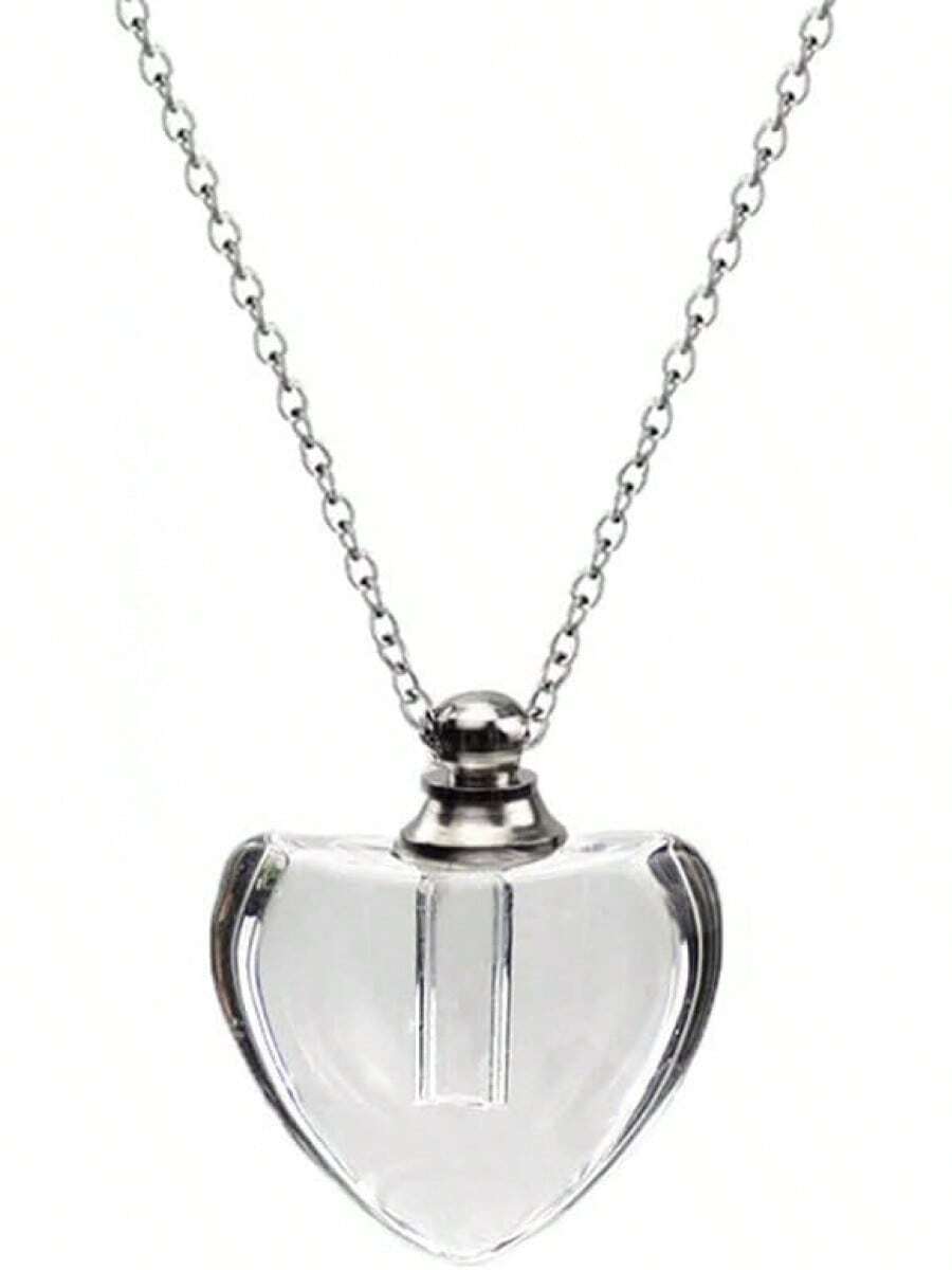 Blood Vial Necklace Stainless Steel Glass Heart Vial Perfume Bottle Cremation Urn Pendant Necklace For Women Keepsake Memorial Jewelry2025 - 8 - 查看 1