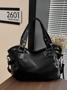 Bolso de hombro tipo tote con detalles de tachuelas, casual y ligero, perfecto para trabajadores de oficina, maestros, adolescentes, mujeres y estudiantes universitarios. Ideal para la oficina, el trabajo, los negocios y los desplazamientos al colegio.