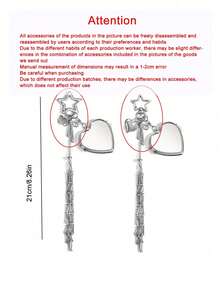 带心形星形钥匙扣的金属唇膏盒 - 不锈钢材质，唇膏收纳盒 / 钥匙圈 / 袖珍镜，适合女性 / 学生、学校 / 工作 / 社交活动、感恩节 / 秋季、友谊礼物 / 惊喜礼物，别致实用（金属钥匙扣 / 唇膏盒 / 化妆盒 / 送给她的礼物 / 学生配饰 / 时尚配饰） - 彩色 - 查看 8