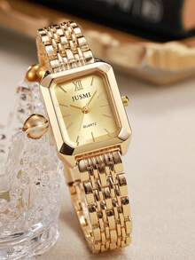 1pc Vintage Elegant Fashion Minimalist Luxury Women Quartz Watch, Suitable For Halloween, Birthday, Thanksgiving Gifiday & Year-End Promotion