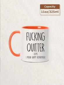 1 peça 11oz Quitter, caneca de aposentadoria, presente engraçado de aposentadoria para um homem, presentes de aposentadoria para mulheres, caneca de escritório, decorações de Natal, presente divertido para aniversários, feriados e festas, ideal para amigos, acessórios para cafeteria, reutilizável, Natal, lavar somente à mão, ideal para bebidas quentes e frias, decoração de quarto, utensílios para bebidas de inverno, presente atencioso, lembrança de família, presentes de dia dos namorados, casamento