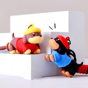 1 pieza Llavero de perro salchicha estilo callejero casual y lindo, colgante pequeño, accesorio de mochila para pareja, regalo creativo pequeño, adorno para bolso, coche, maestro, amigo, hermana