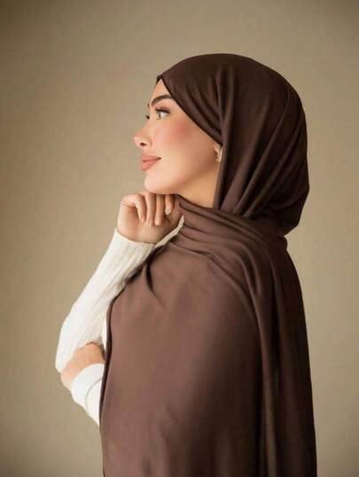 1 pieza Clásico de mujer de unicolor elegante y casual con flecos, pañuelo/turbante de punto de modal de primera calidad, adecuado para la vida diaria, salir y reuniones