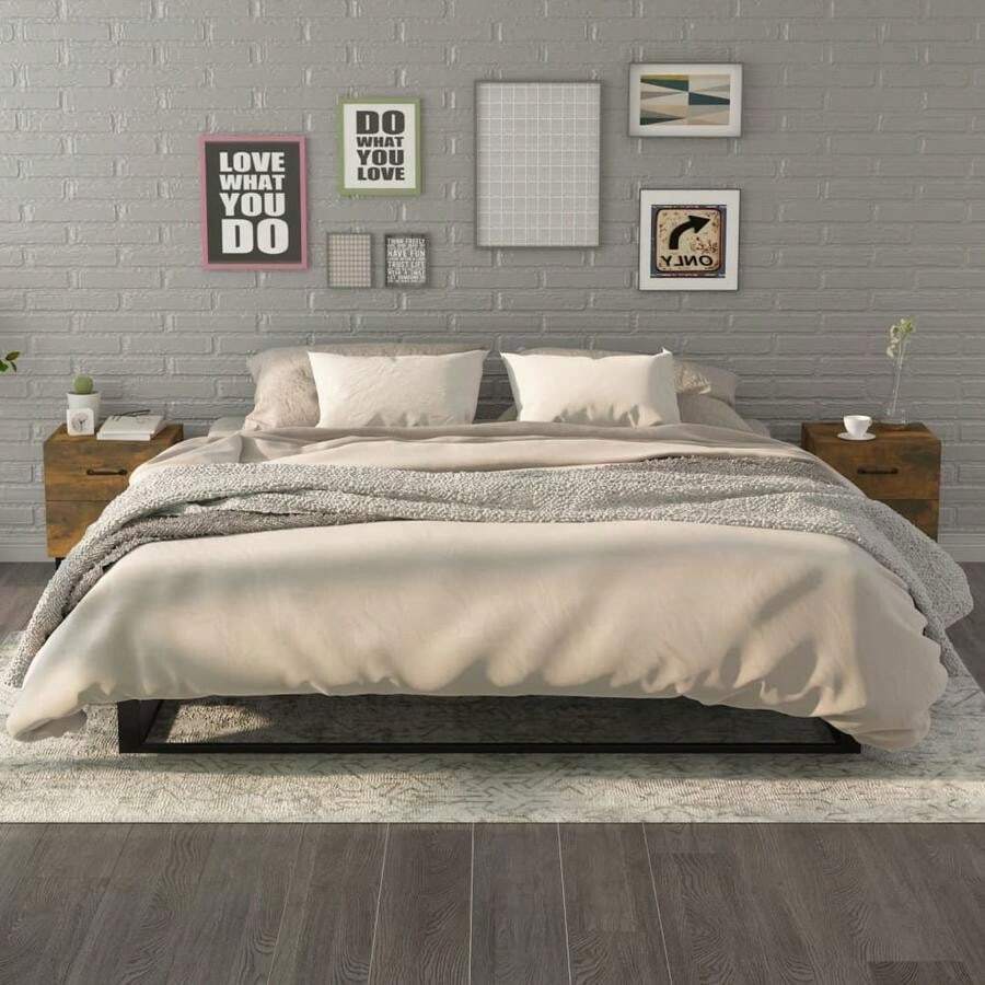 Nachttische 2 Stk. Räuchereiche 40x35x47,5 cm-XY576233