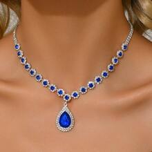 A Water-Drop Ellipse Geometric Necklace, A Retro Court-Style Collarbone Chain, A Light Luxury And High-End Necklace Accessory - 彩色 - 查看 10