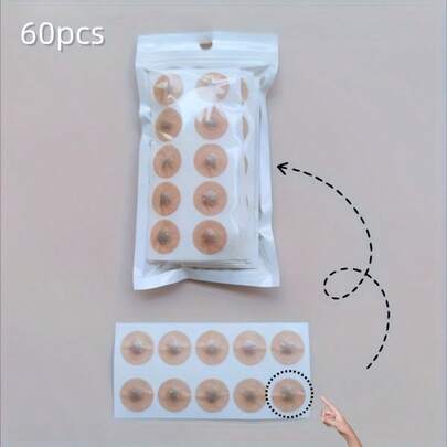 4 Nasal Strips + 30 Single Round Nose Pads/60 Single Square Nose Pads Sleep Disorder Relief Magnetic Nasal Dilator Kit - Non-Irritating, Waterproof, Breathable, Ideal For Nasal Congestion Relief, Portable, Suitable For Both Men And Women