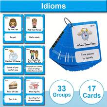 Lachilly Tarjetas didácticas con proverbios, modismos e idiomas en inglés, ayudas para el aprendizaje de vocabulario, juguetes educativos para niños, herramientas de interacción en el aula, recursos educativos divertidos para el hogar y la escuela - Multicolor - Ver 13