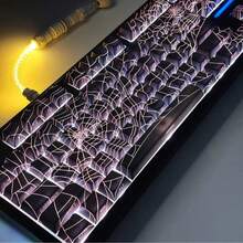 1 件 CHERRY OEM 高端机械键盘键帽，侧面印刷半透明蜘蛛/闪电设计，PBT 材料染料升华键帽兼容 6.25U 空格键机械键盘 - 61 键、64 键、68 键、82 键、84 键、87 键、96 键、98 键、100 键、104 键、108 键 - 彩色 - 查看 2