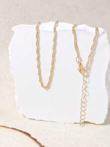 优雅简约女士波浪链项链，精致锁骨链项链，适合日常佩戴，送给母亲、最好的朋友、女朋友的礼物（不含包装盒）