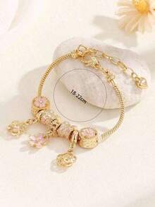 Flower Charm Bracelet, Gift For Valentine's Day, Mother's Day - 彩色 - 查看 6