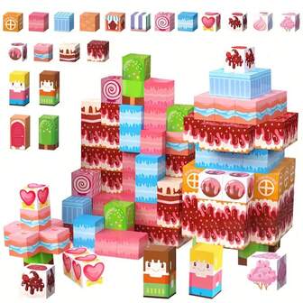 Magnetic Blocks, Magnetic Building Block Cubes, Magnet Blocks Transparent Castle Princess Toy Building Sets For Kids, Stacking Magnets Toys, Easter Birthday Gift For Boys Girls