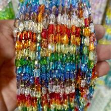 Environ 62 pièces de perles en cristal facetté de couleur mixte de 4x7 mm, matériaux de fabrication de bijoux DIY pour bracelets, colliers et accessoires