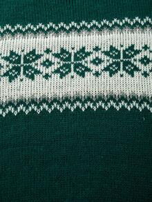 Men's Casual Plaid Christmas Intarsia Knit Pullover Sweater, Versatile, Suitable For Spring, Autumn, Winter - màu xanh lá - Xem 5