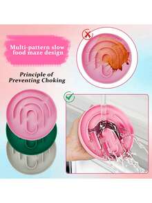 1个慢食宠物碗，可减缓宠物进食速度，可重复使用防噎硅胶宠物碗 - 彩色 - 查看 5