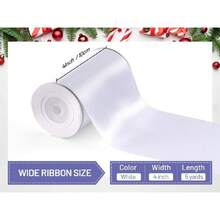 White Satin Ribbon 4 Inch Wide Double Face White Ribbon For Gift Wrapping Chair Sashes Wedding Party Dr Christmas Dr Bows Making Flower Bouquet Wrap -5 Yards,25026533 - trắng - Xem 5