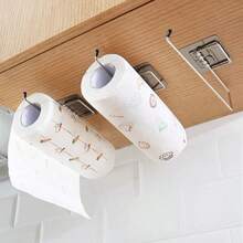 Self-Adhesive Paper Towel Holder - Wall Mount Stainless Steel Roll Organizer For Kitchen & Bathroom, Versatile Installation