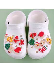 New Luminous Christmas Hole Shoes Accessories, Detachable DIY Luminous Glow-In-The-Dark Cute Cartoon Creative Shoe Decorative Buttons - Multicolor - View 6