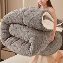 Winter Milk Fleece Quilt, Super Soft & Thickened Warm Comforter, For Adults Guest, Lightweight Breathable Machine Washable Bedding, Queen Size & King Size - 典雅灰 - 查看 13