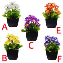 Bộ 3 chậu hoa giả, chậu hoa hướng dương giả màu đen dùng trang trí Giáng sinh, bao gồm cả lá bạch đàn nhựa và cỏ lúa mì mini, thích hợp trang trí trong nhà, văn phòng, phòng tắm và phòng ngủ. - Nhiều màu - Xem 3