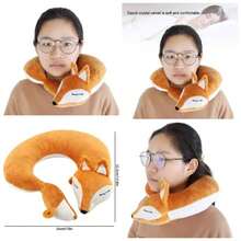 Almohada Salud Cuello, Almohada para Cuello Viaje Forma, Almohada Aire Suave Forma U para Viajes Avin/Tren/Automvil, Cubierta Cmoda Transpirable, Conveniente para - Marrón - Ver 1