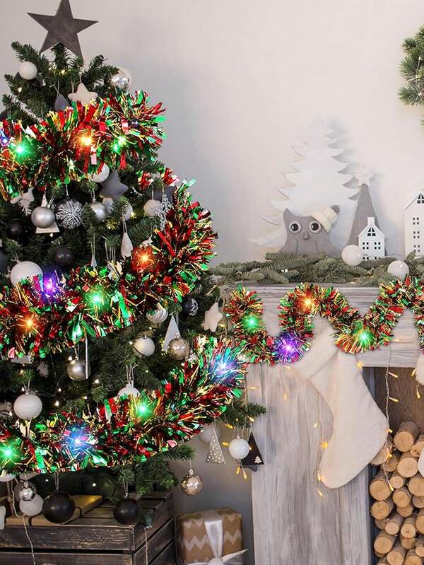 LED Lighting Colorful Ribbon, Christmas Tree Decor Strips, Glowing Garland For Holiday Party Atmosphere Decoration, Suitable For Christmas Tree, Wedding, Party, Festival
