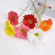6支仿真花，优质抗氧化仿真非洲菊，触感逼真，适合房间装饰、家居装饰、卧室装饰、婚礼装饰、办公室装饰、咖啡厅装饰，也可作为情人节礼物、生日礼物、母亲节礼物等。 - 彩色 - 查看 2