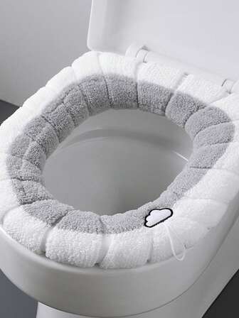 1 pieza Alfombra de baño gruesa, Alfombra de baño extraíble, Tapa de inodoro universal tejida y cálida, Alfombra de baño lavable, Accesorios de baño de tela amigables con la piel y cómodos, Funda de inodoro de felpa universal adecuada para todas las estaciones, Apta para uso doméstico en otoño e invierno