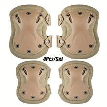 4 قطع مجموعة وسادات للركبة والكوع، مناسبة للألعاب الخارجية مثل ألعاب الرش بالألوان والدراجات والتزلج على الجليد والتزلج على العجلات، للبالغين رجال ونساء