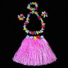 1 套草裙套装，带花头带，30 厘米长夏威夷草裙 - 彩色 - 查看 3