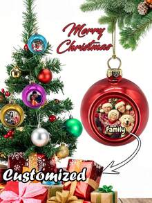 1PC Customized Christmas Ornaments Balls Personalized Picture Christmas Ornaments,Photo Christmas Tree Ornaments Make Your Own Christmas Ornaments Custom Personalized Christmas Ball Ornaments Add Photo Text Wish - Customized Picture X'Mas Tree Hanging Decorative Pendant Decorations | Parties New Year Celebraty Of Home Yard Window Wall Decor Gifts Birthday Graduation - Multicolor - View 1
