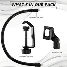 1 Unidad Soporte de Micrófono de Cuello de Ganso Profesional de Alta Calidad, Ajustable 360° con Diseño Flexible y Fijación Segura, Ligero Plegable y Portátil para Fácil Transporte y Almacenamiento, Material Duradero de Plástico y Metal Resistente, Sujetador para Mesas hasta 2.4 Pulgadas Ideal para Computadora Atril Escritorio de Enseñanza Mesa de Café, Perfecto para Cursos Online Grabación de Canto Creación Musical Podcast Transmisiones en Vivo Estudio en Casa Radiodifusión, para Músicos Streamers Estudiantes Profesores Viajes de Negocios - Negro - Ver 7