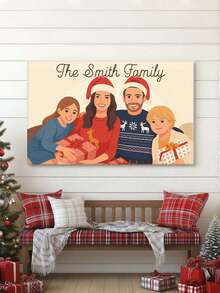 Catygift Retrato de pareja personalizado en lienzo, impresiones de póster, estilo de ilustración dibujada a mano, regalo de aniversario único, regalo de boda