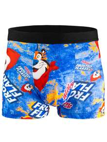5pcs Men's Hip Hop Style Brief Underwear, Digital Print Boxer Briefs With Spandex, Suitable For Sports, Boxing, Cycling, Cartoon Fashionable Pattern Breathable Comfortable Stretchy Trunks - Multicolor - View 3