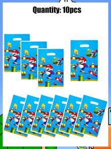 Super Mario Portable Candy Packaging Box, Fruit Biscuit Creative Gift, Baking Paper Box, Birthday Party Gift Packaging Bag, Pearlescent Film PE Gift