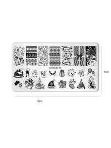 1 buc. Placă de ștampilare pentru unghii din oțel inoxidabil, șablon de imprimare cu model de șosete cu fulgi de zăpadă și cerbi de Crăciun, accesoriu de ștampilare DIY pentru unghii din seria de Crăciun