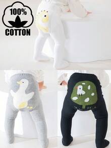 3双纯棉儿童紧身裤，婴幼儿紧身裤，适合男孩和女孩