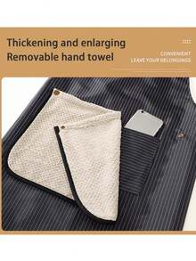 1 Stück wasserdichte und ölbeständige Unisex Küchenschürze, modische vertikal gestreifte Lässig Schürze mit abnehmbarem Handtuch, geeignet für Zuhause und Restaurant, wasserdichte Schürze mit Taschen