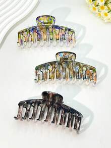 1 buc/3 buc/6 buc model geometric casual din plastic ABS (rășină ABS) 2025 agrafe de păr noi, vândute la preț redus, potrivite pentru pictură, plumeria, vacanță, călătorii, petrecere, ziua de naștere, birou, plajă, coafură de vacanță, set combinat cu gheare de păr, agrafe cu gheare pentru toate anotimpurile accesorii de păr de iarnă