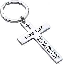 Ldurian Bible Verse Keychain Christian Cross Keychain For Women, Cross Key Chain For Men Religious ScriptureChristmas - Lu-ca 1:37 - Xem 7
