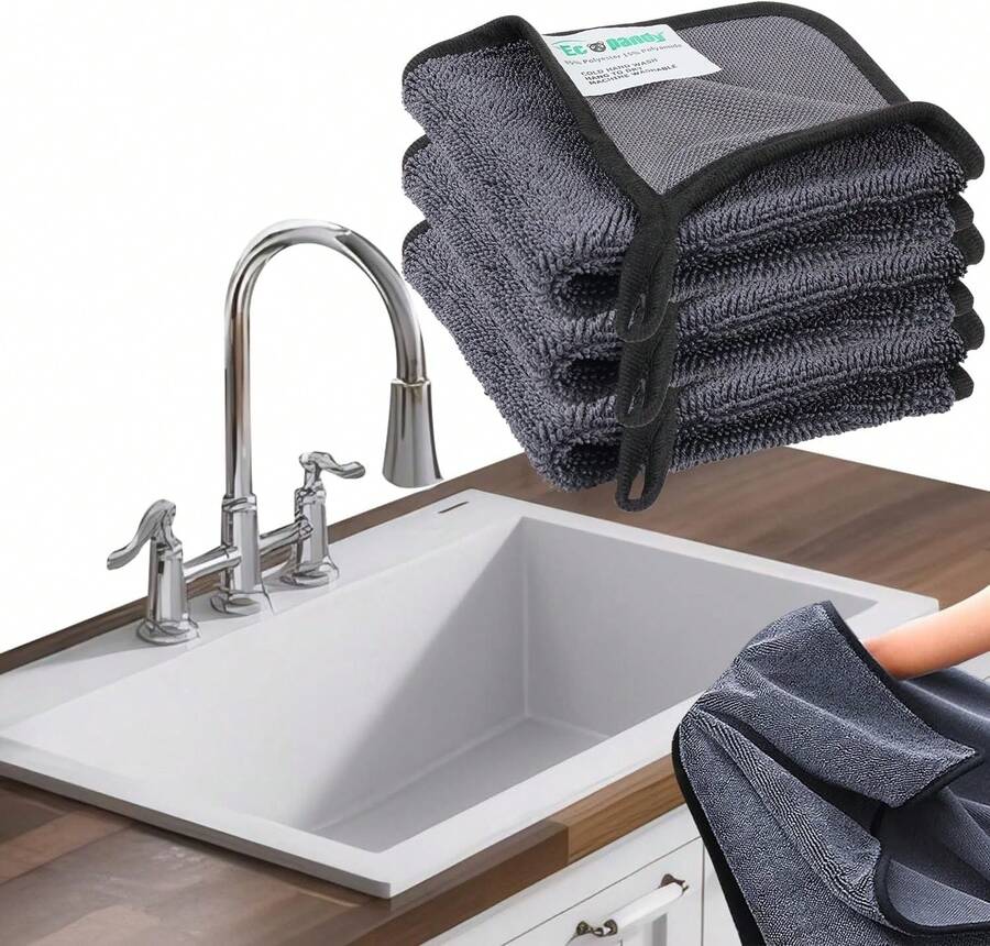 Shiny Bath Wipes Cleaning Cloths,3pcs Shiny Bath Drying Towels,Shower Doors Drying Towels,16*24in Streak Free Glass Window Car Mirror Super Absorben Microfiber Cleaning Cloths(3pcs Grey16*24"),25020699 - 黑色 - 查看 1