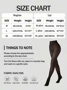 Fleece Lined Thermal Tights For Women, Ideal For Winter, Sime-Sheer Warm Leggings With A Variety Of Colors, Thick High-Waist & High-Stretch Warm Pantyhose, Soft Comfort Breathable For Skirts, Boots & Heels - 黑色半透明皮膚 - 查看 8
