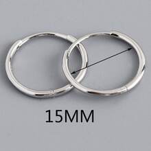 A Pair Of Simple And Fashionable 925 Pure Silver Round Earrings And Ear Cuffs For Women's Jewelry Gift