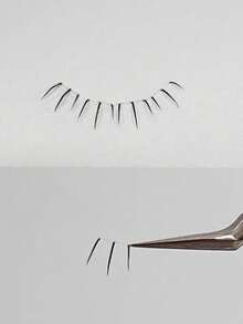 96pcs Cat Claw Segmented Lower Lash B Curl False Eyelashes, Natural & Realistic, Individual Cluster, Slouchy Daily Use, Suitable For Beginners - B - View 4