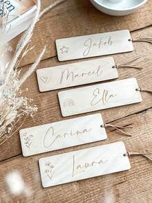 个性化木质书签礼品创意，可定制任何名字，学生奖励礼物，毕业礼物/学生礼物，书签，派对礼品袋，婚礼木质宾客礼物，婚礼批量回礼，新娘送礼会回礼，纪念品，可重复使用，可爱，高品质，优雅生活，艺术生活 - 彩色 - 查看 10