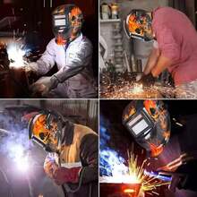 NEW Pro Auto Darkening Welding Helmet Arc Tig Mig Grinding Welders Mask Solar - Black and Red - View 12