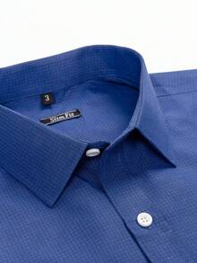Rand paul Men's Plaid Shirt In Jacquard Fabric With 40% Cotton - 藏蓝色 - 查看 1