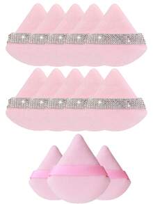 1pc/3pcs/5pcs/10pcs/15pcs/24pcs Black Triangle Makeup Sponge Set, Crystal Velvet Short Pile, Soft & Sticky, Suitable For Makeup, Home Decor, Vanity, Travel, Bedroom, Ideal Makeup Accessory. The Set Includes Powder Puff, Makeup Blender, Powder Puff, Makeup Sponge, Affordable Price, Suitable As Christmas Gift Or Stocking Stuffer. - Pink - View 23