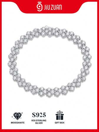 925 Sterling Silver Moissanite Tennis Bracelet, Luxurious & Fashionable For Women, Suitable For Engagement, Wedding, Confession, Gifting To Friends & Lovers, Fashion Parties, Mother's Day